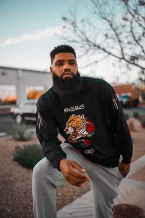 Vengeance/No Mercy Tiger | Black Long Sleeve Tee