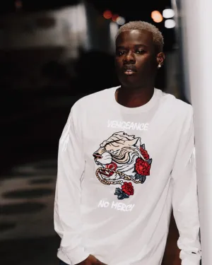 Vengeance/No Mercy Tiger | White Long Sleeve Tee