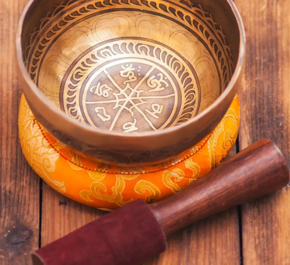Vibrational Healing Fire and Mantra Etched Singing Bowl