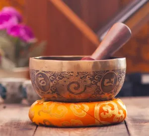 Vibrational Healing Fire and Mantra Etched Singing Bowl