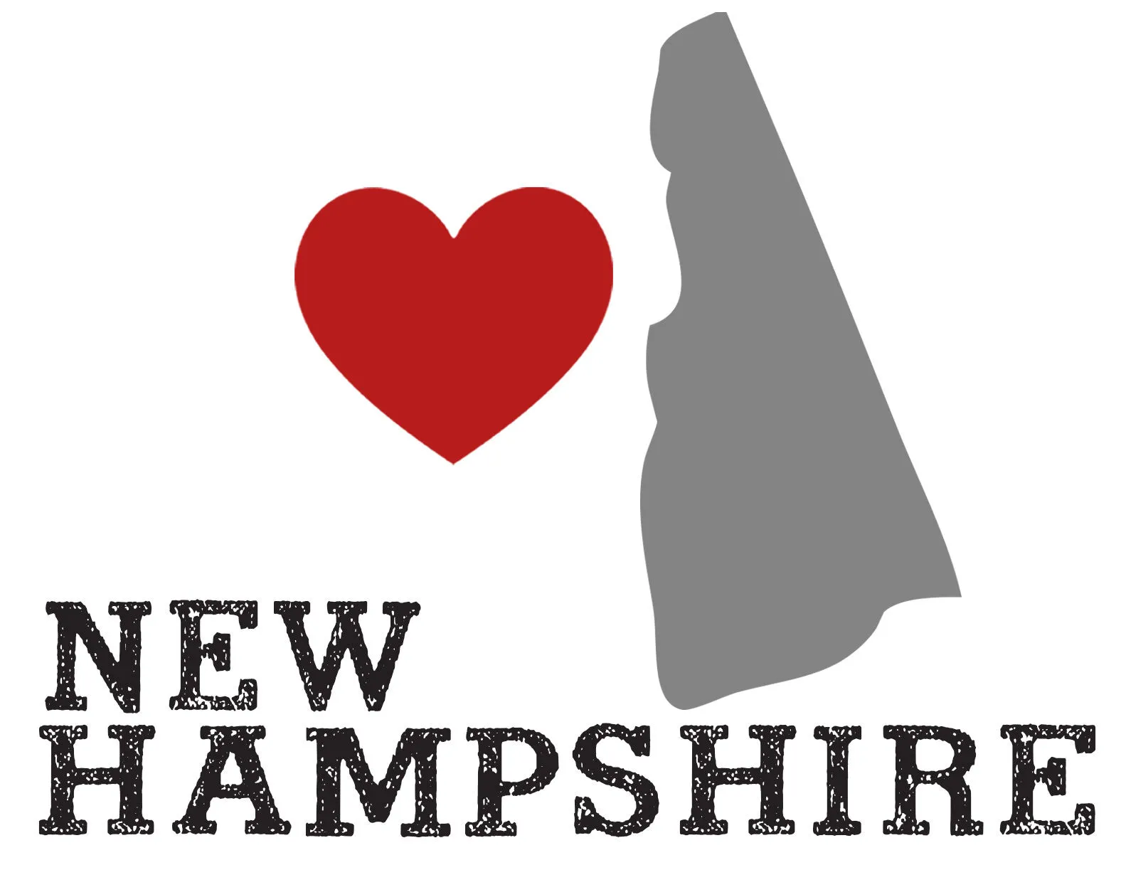 WHOLESALE -I HEART NEW HAMPSHIRE- STERLING LIVE FREE - Nameplate 1 1/4"
