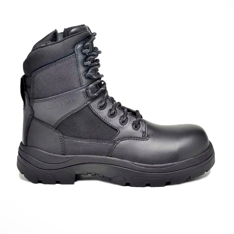 Wide Load 790BZC - 8INCH BLACK COMPOSITE TOE ZIP / LACE UP BOOT