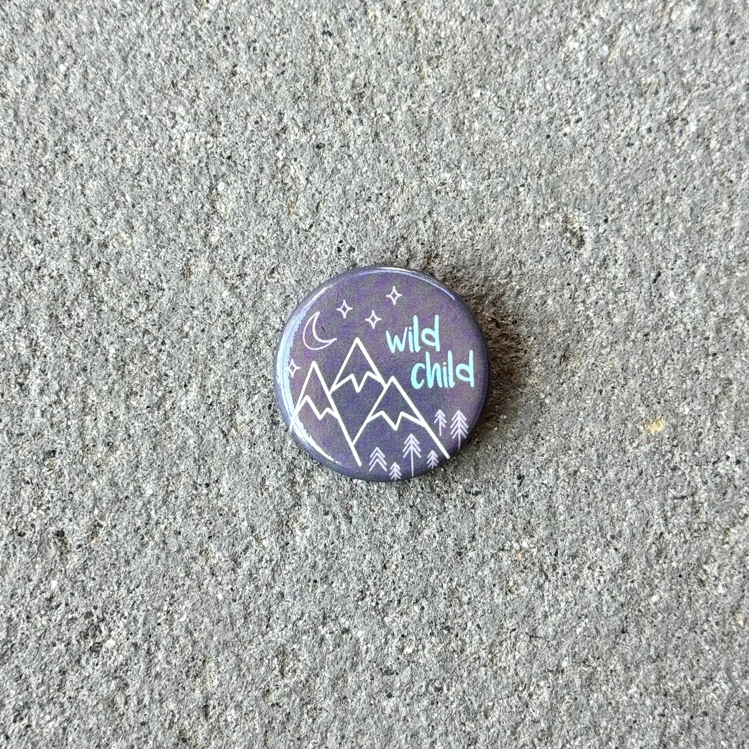 Wild Child Button Pin
