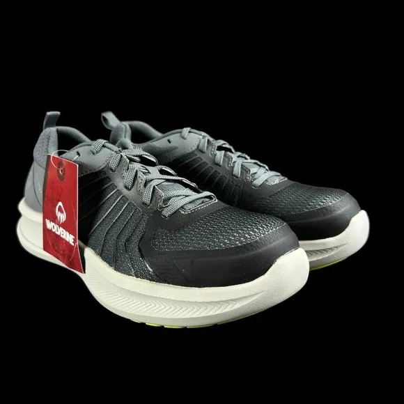 Wolverine Bolt Durashocks Carbonmax Toe Steel Gray Works Shoes Men's Sz 10-11.5