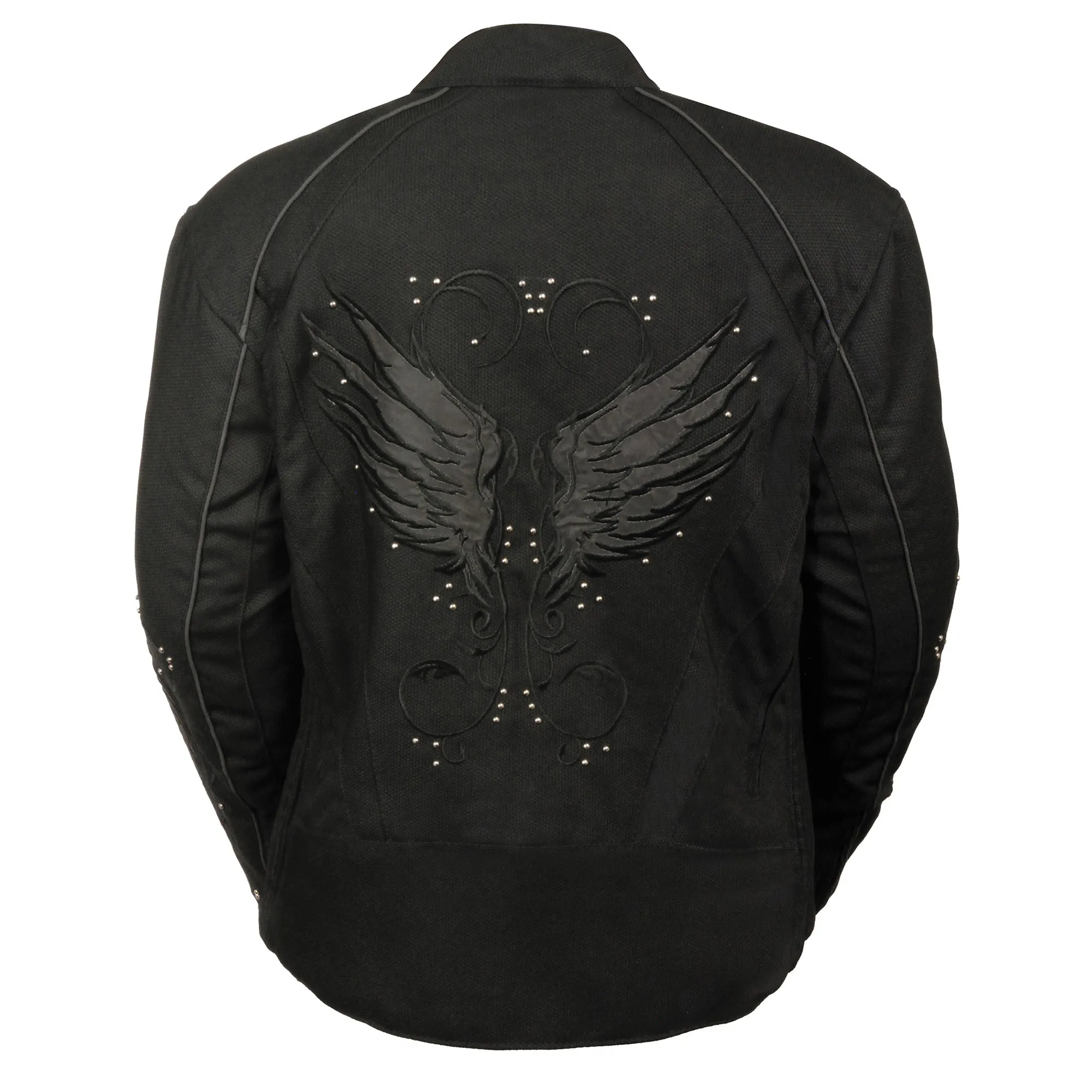 Women's Textile Jacket w/ Stud & Wings Detailing
