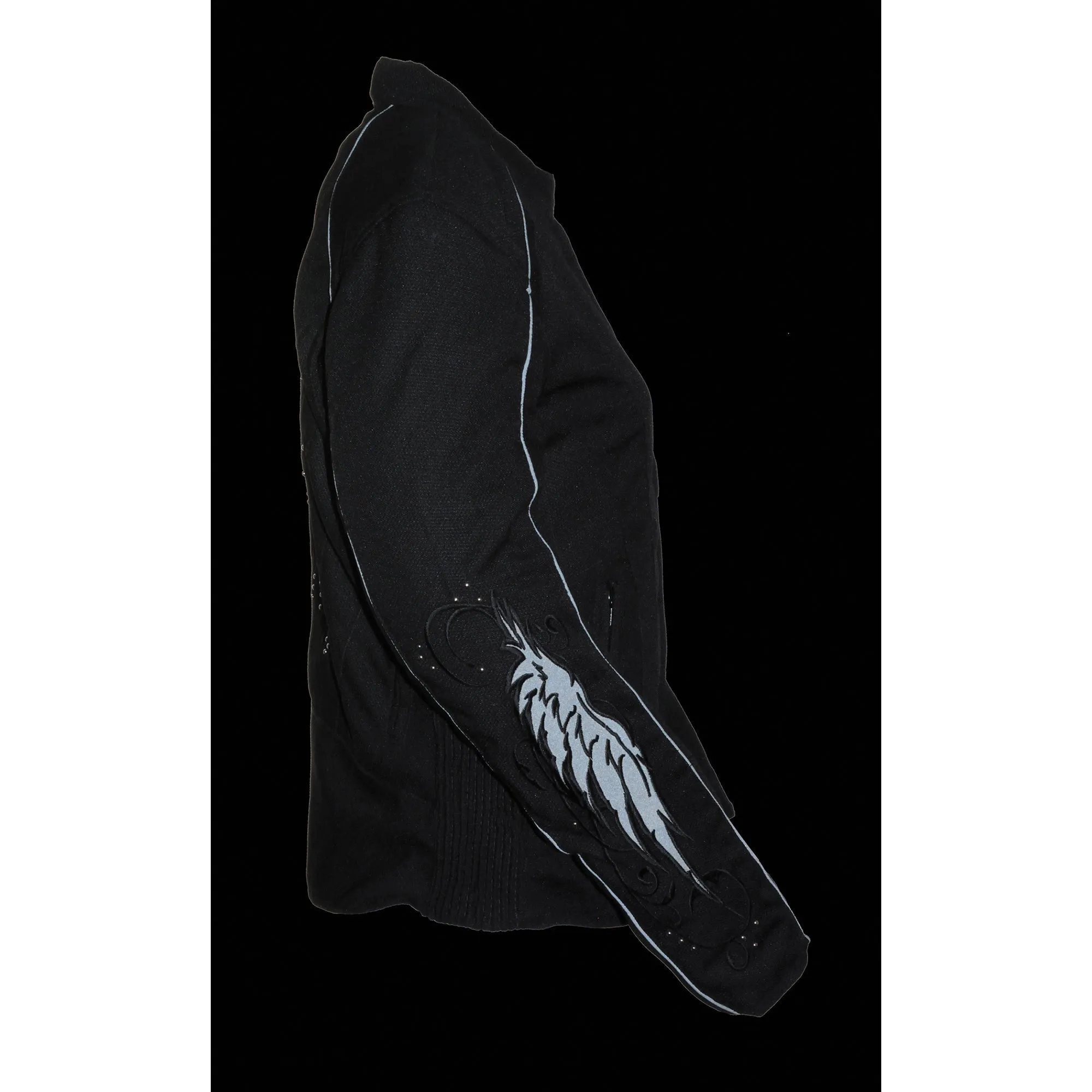 Women's Textile Jacket w/ Stud & Wings Detailing