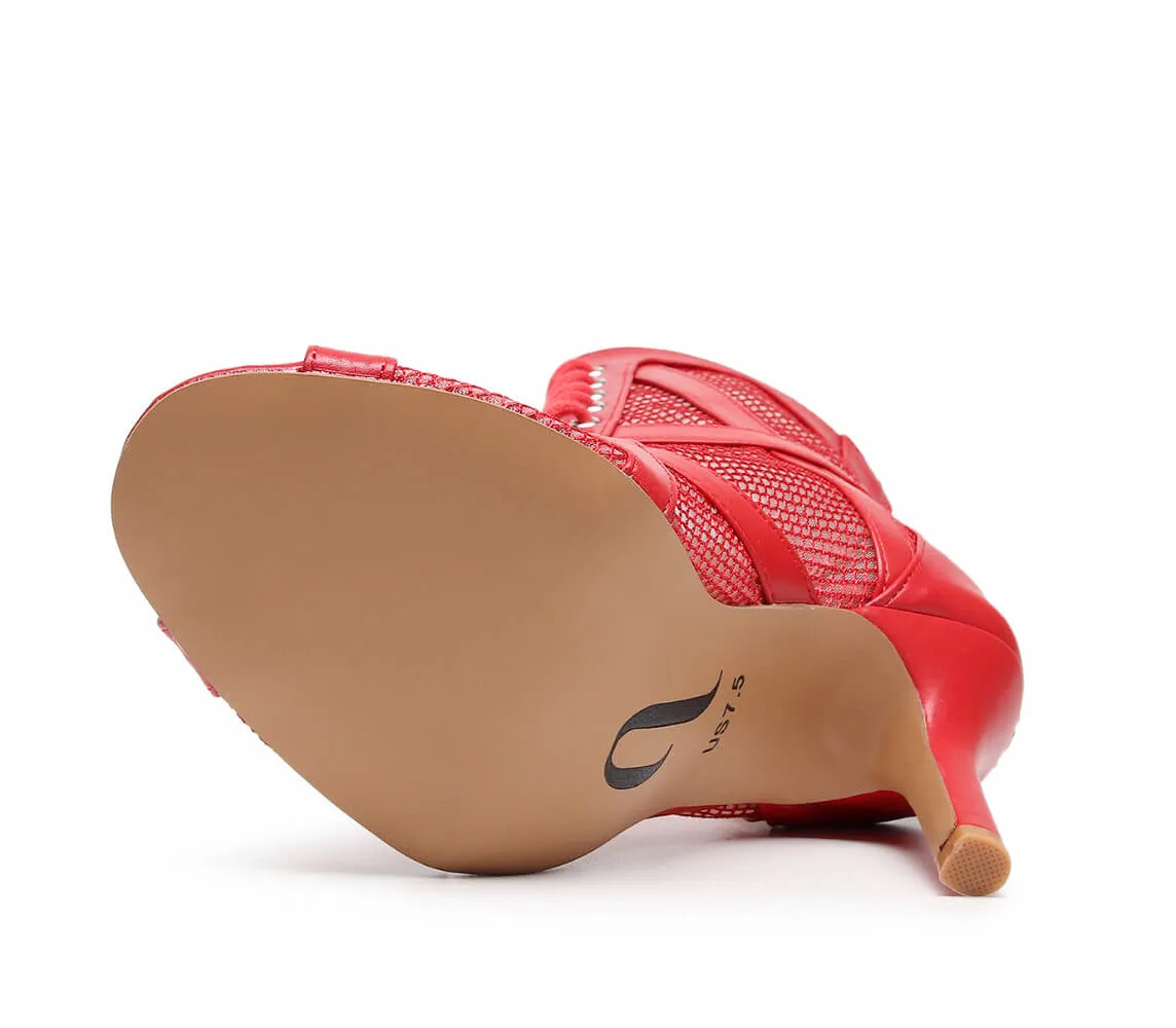 Xiomara Wide Fit - Red Vegan Leather - Street Sole