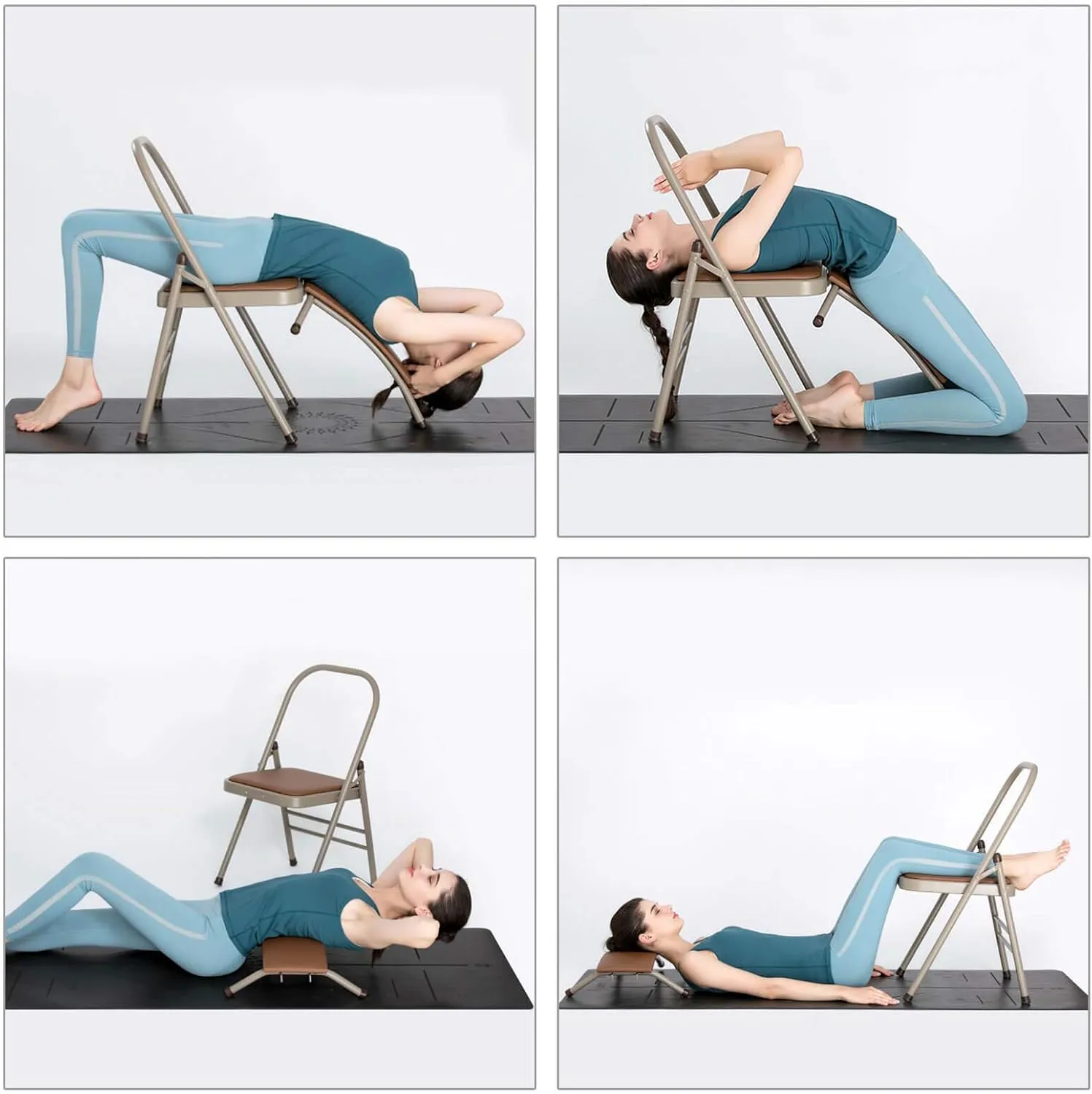 Yoga Auxiliary Chair with Detachable Lumbar Back Support