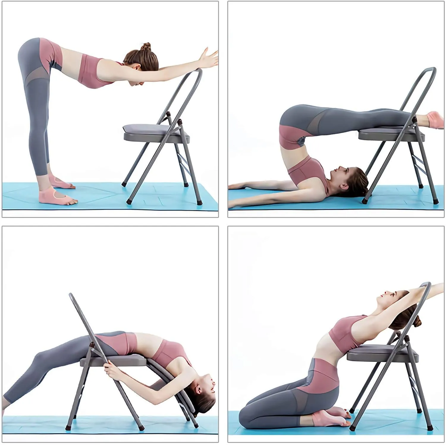 Yoga Auxiliary Chair with Detachable Lumbar Back Support