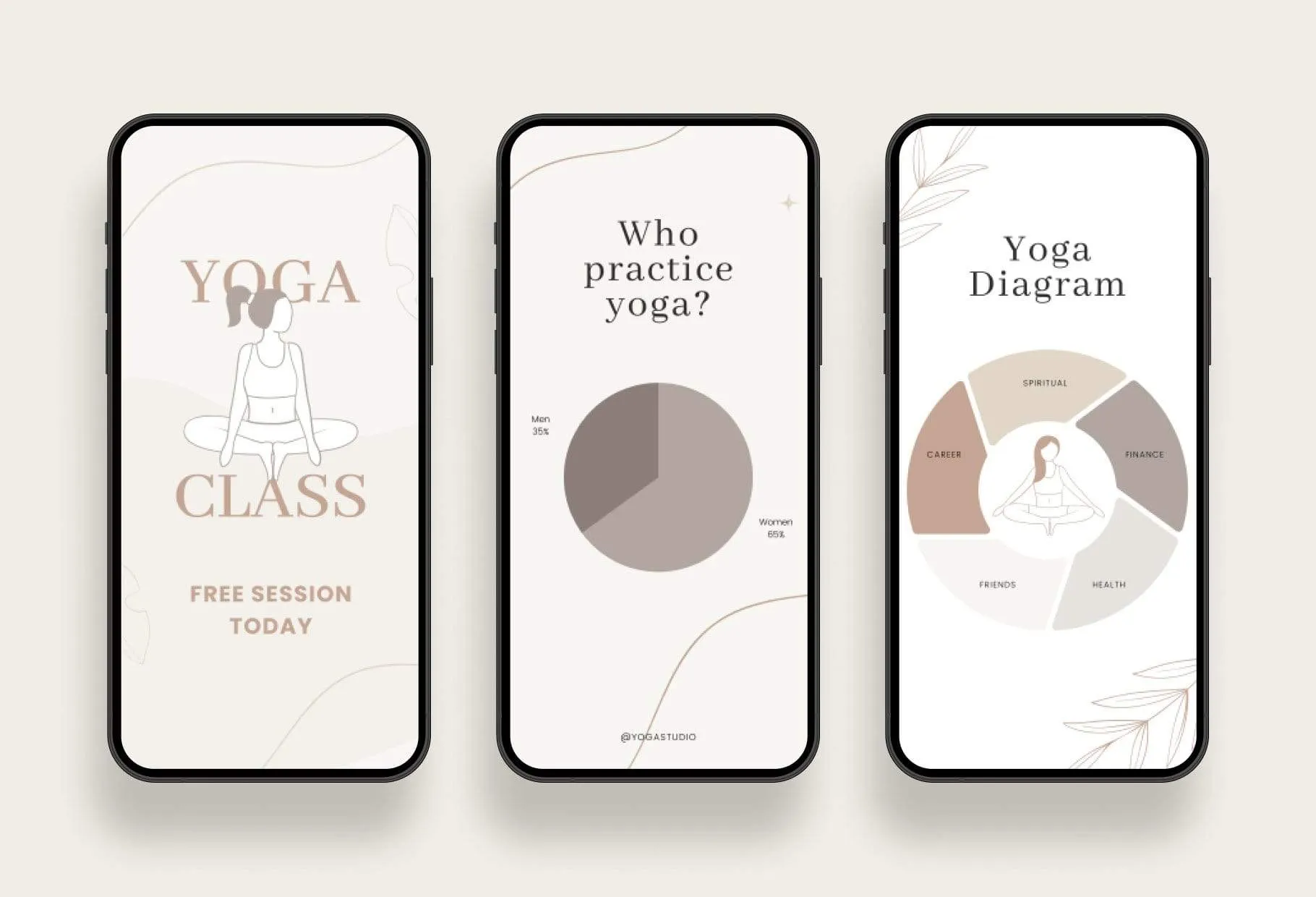 YOGA Elegant 97 Done-for-You Yoga Instagram Stories Fully Editable Canva Templates