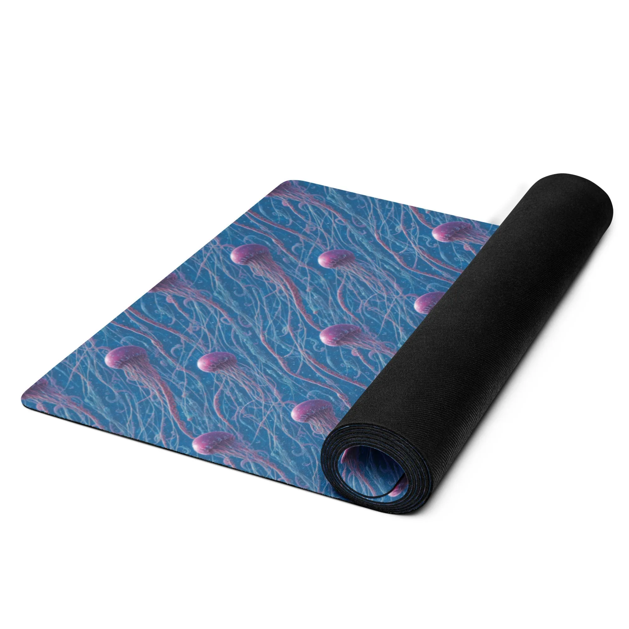 Yoga mat - Blue and Violet Jellyfishes