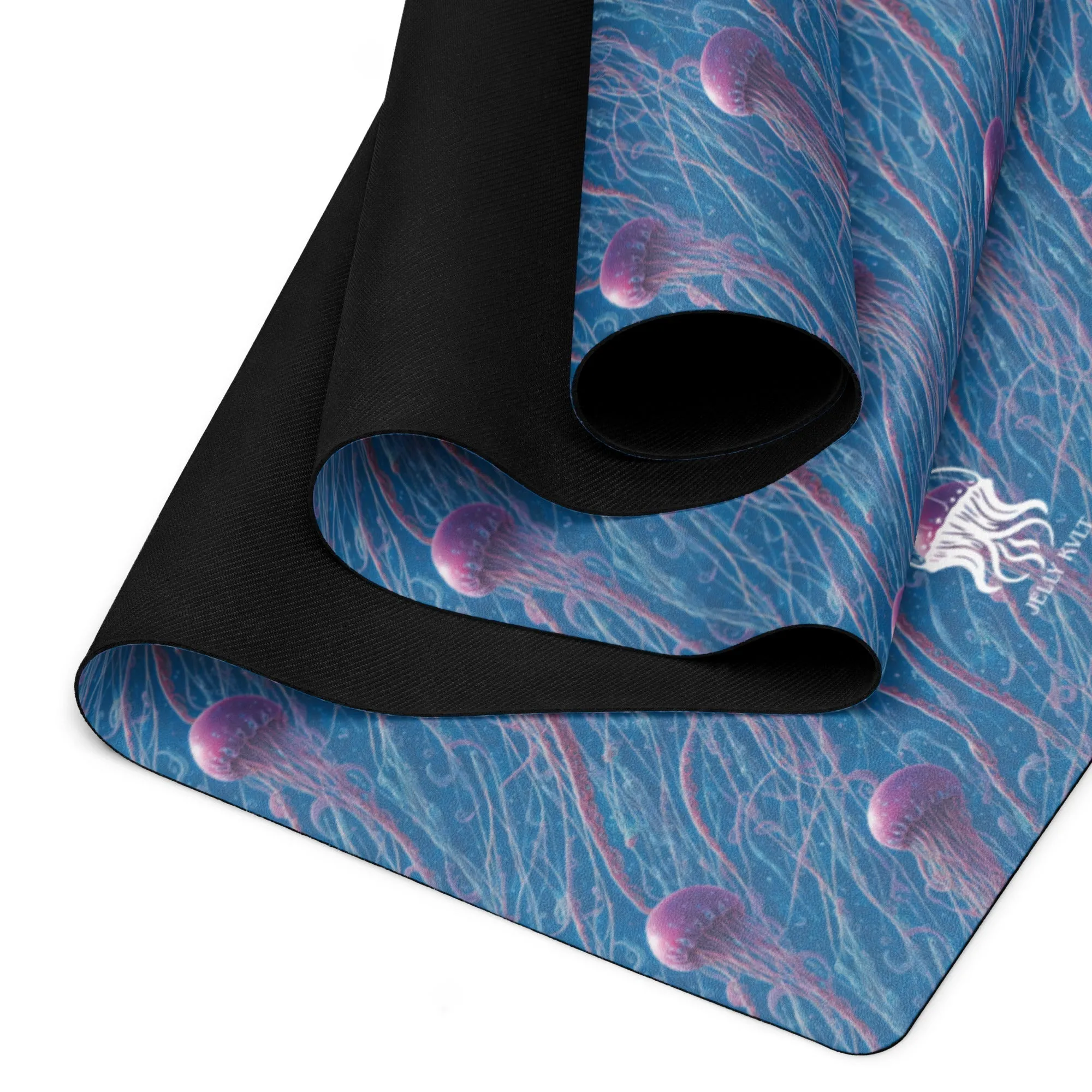 Yoga mat - Blue and Violet Jellyfishes