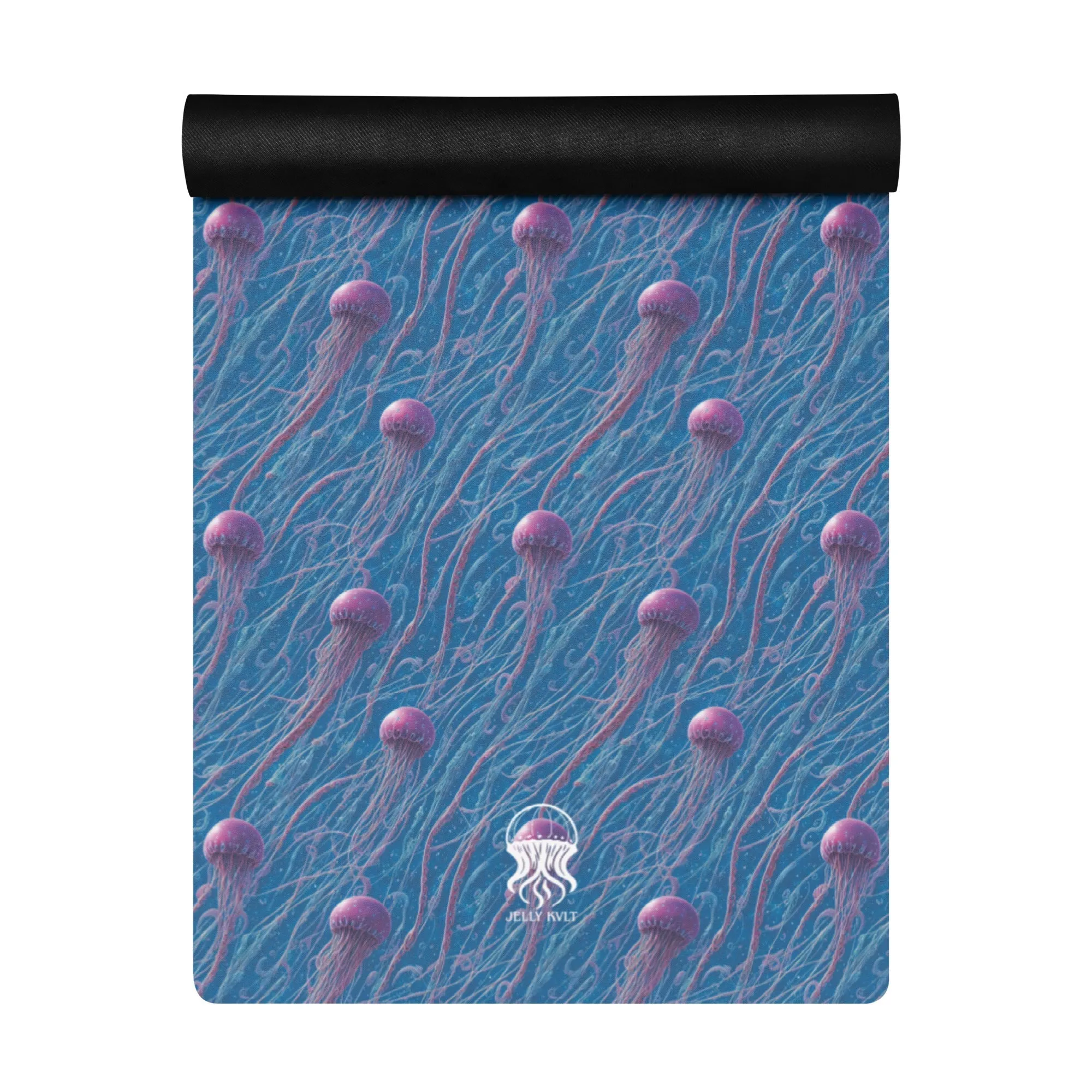 Yoga mat - Blue and Violet Jellyfishes