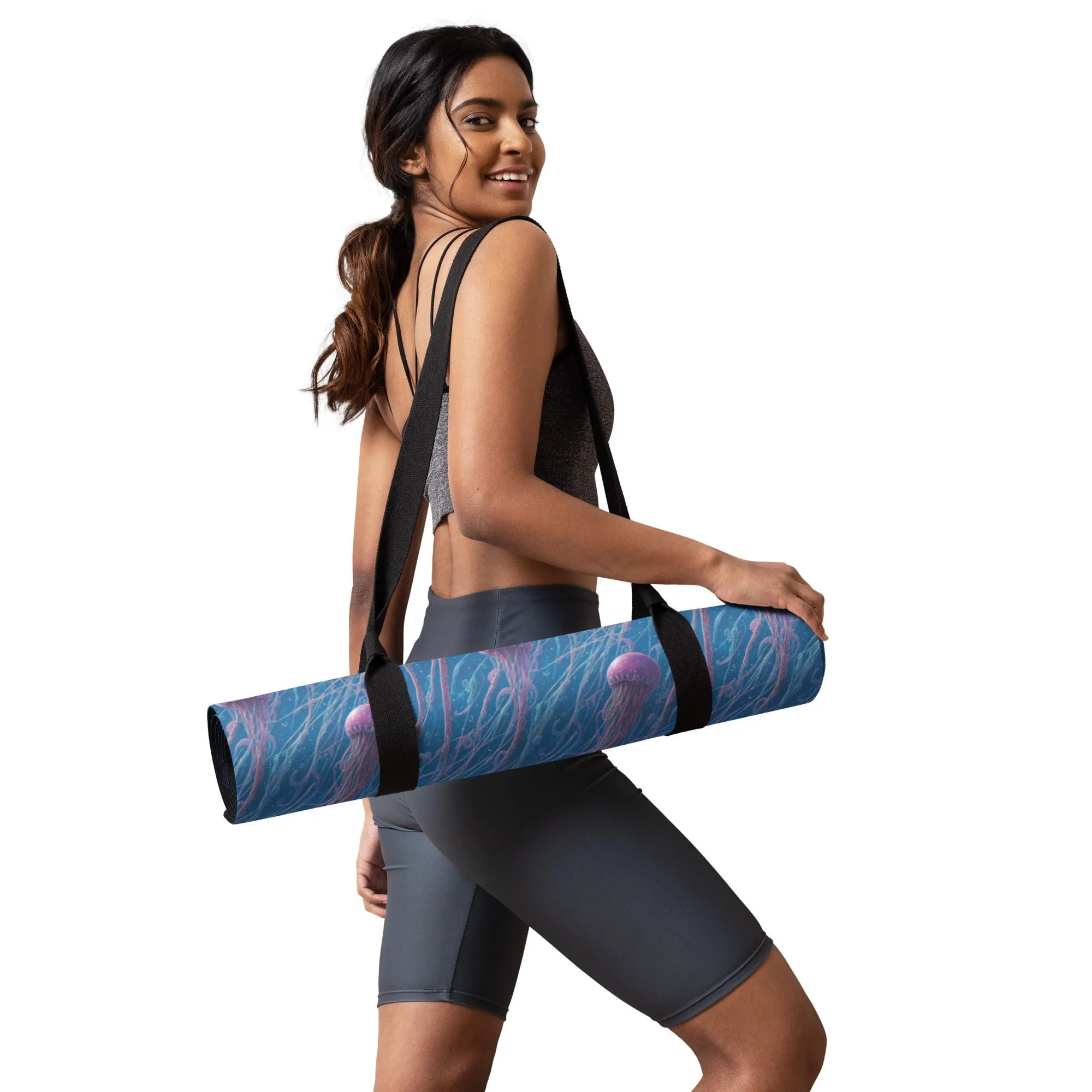 Yoga mat - Blue and Violet Jellyfishes
