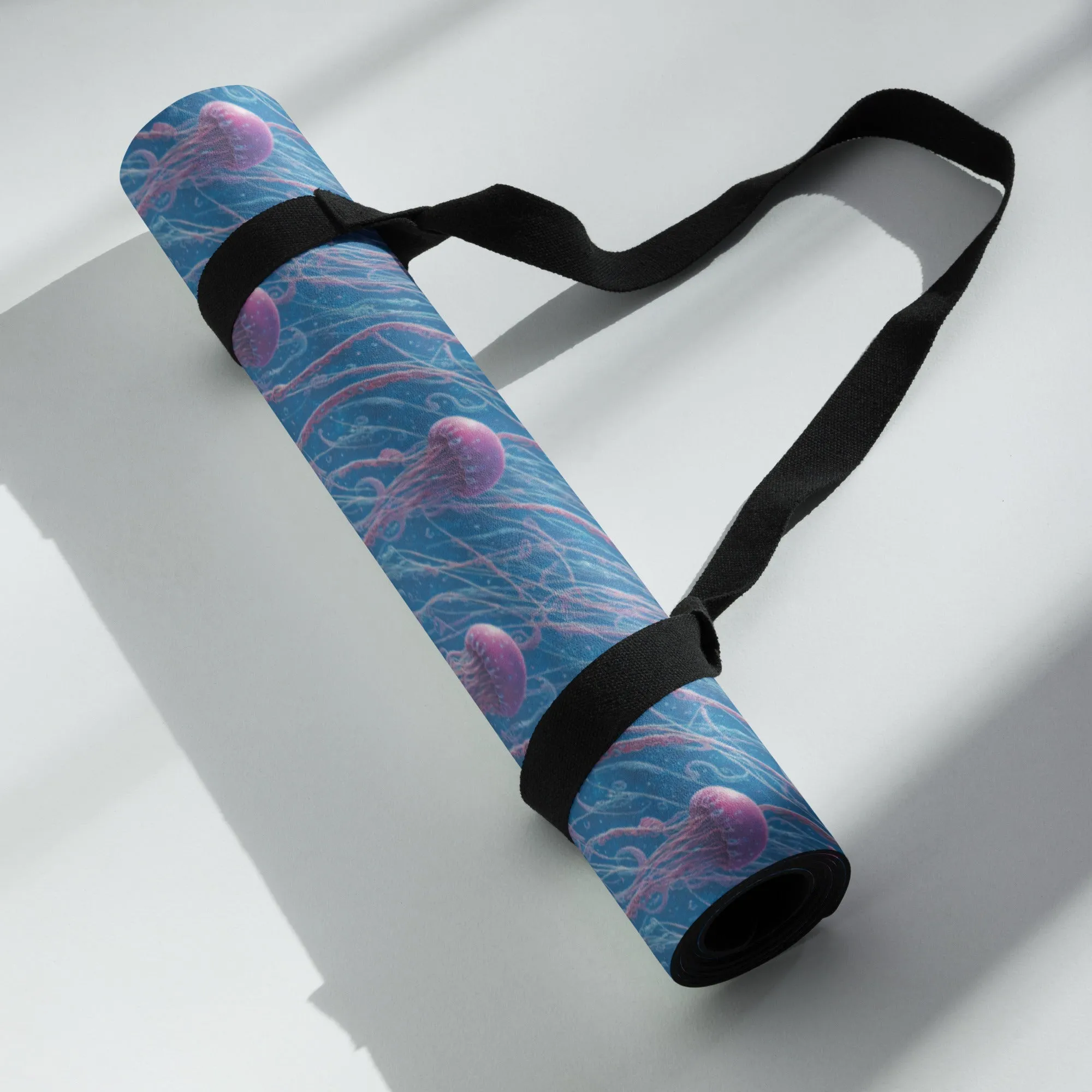 Yoga mat - Blue and Violet Jellyfishes