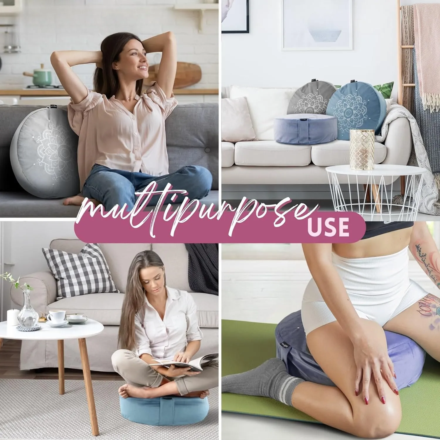 Yoga Meditation Bolster Pillows, Floor Cushions