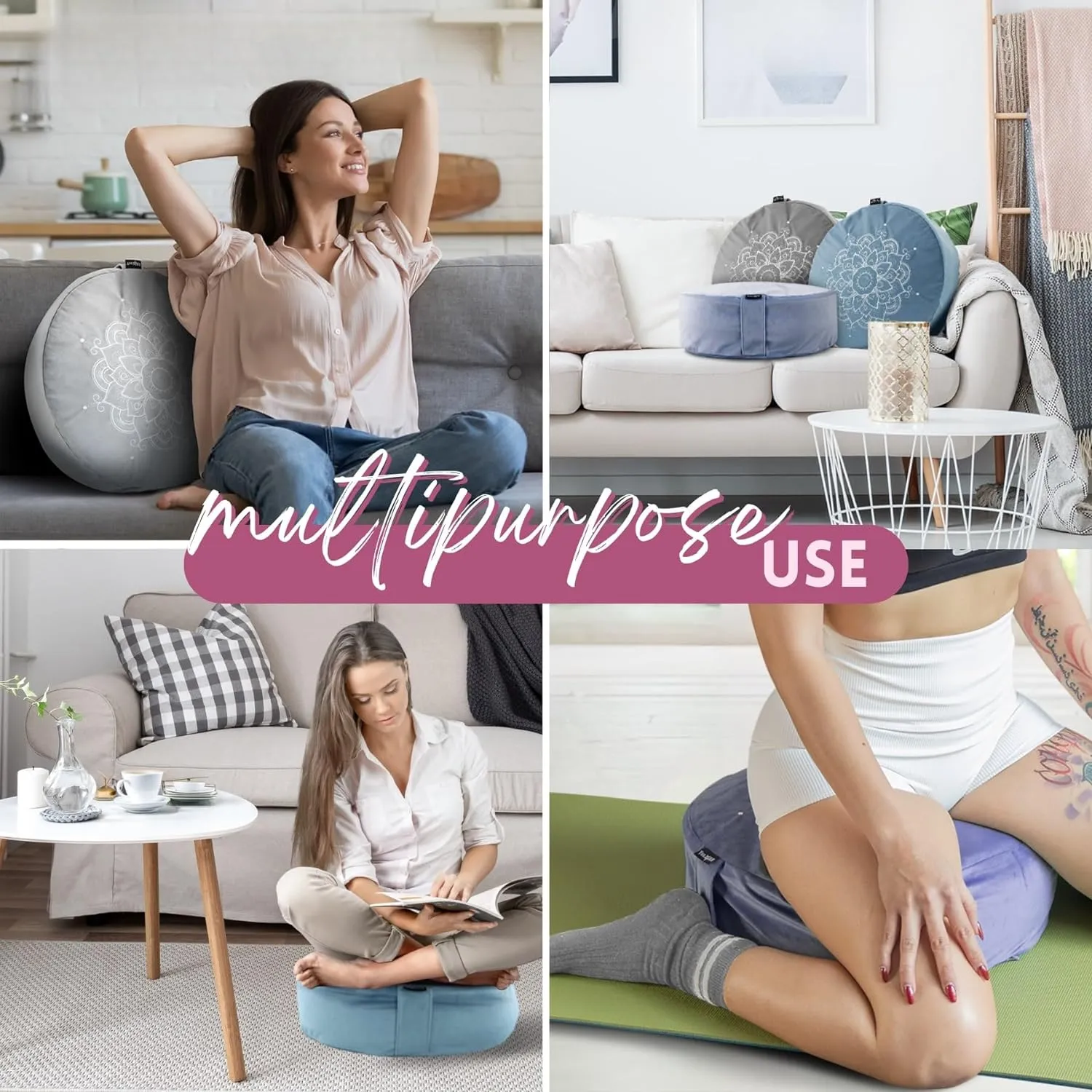 Yoga Meditation Bolster Pillows, Floor Cushions
