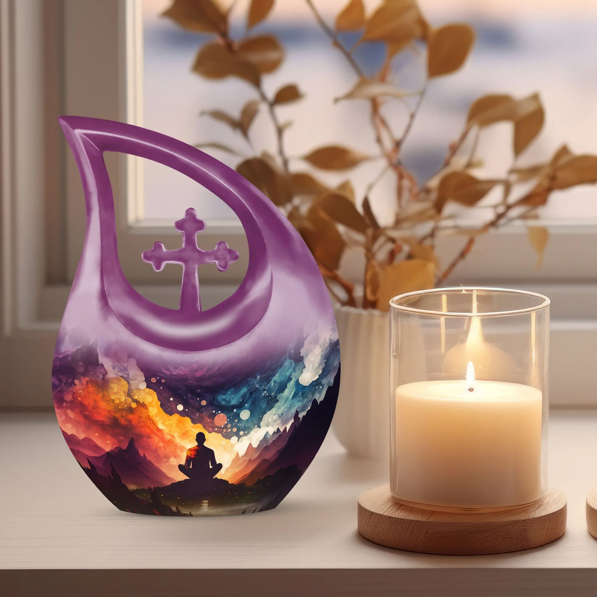 Yoga Urn - Unique Adult Memorial Cremation Urn
