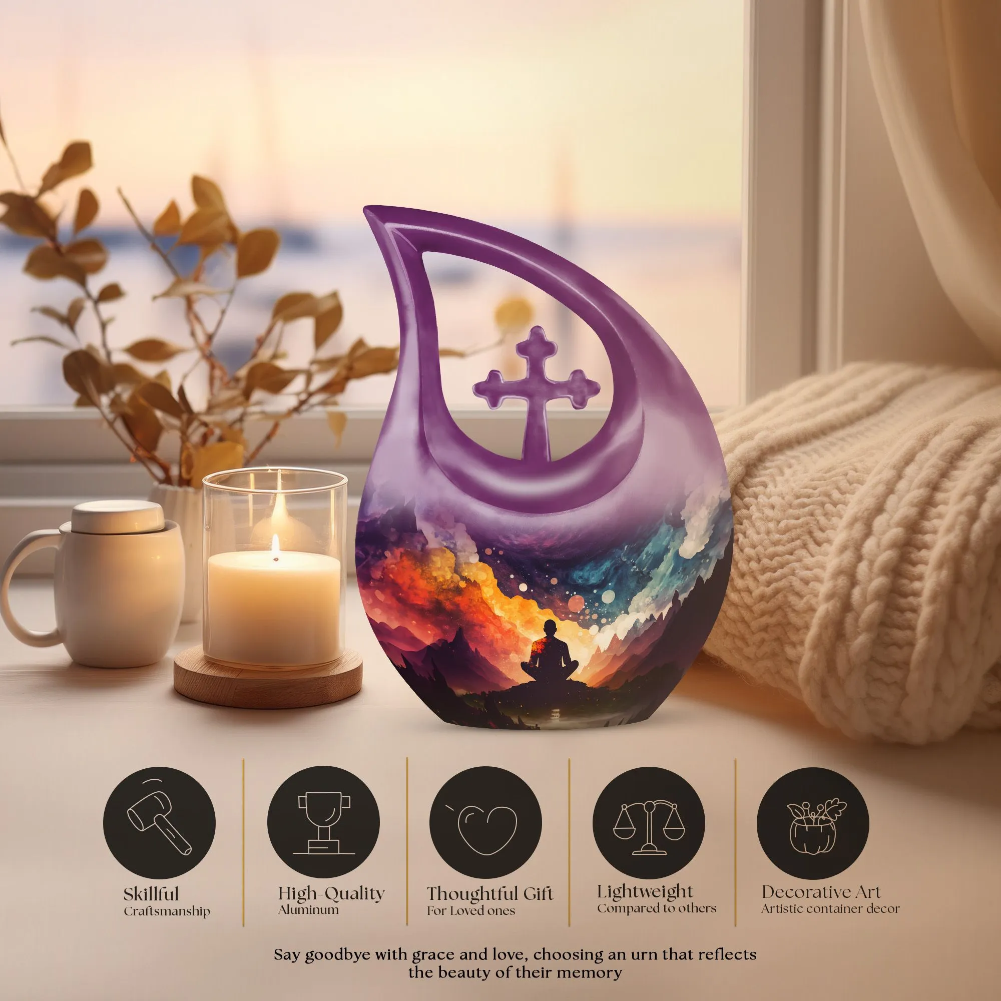Yoga Urn - Unique Adult Memorial Cremation Urn