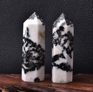 Zebra Stone Crystals Point Wand